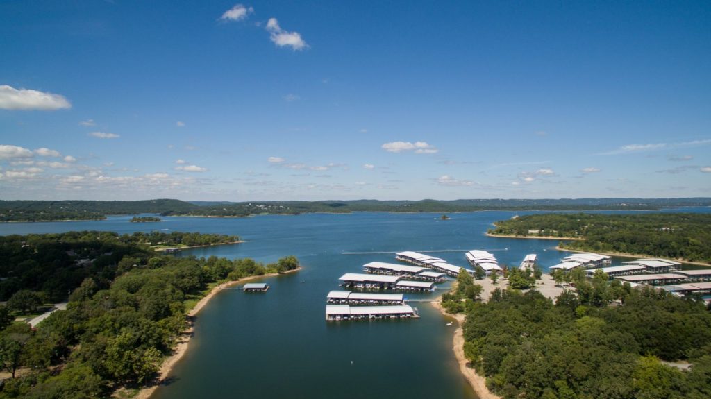 Aerial shot of Table Rock Lake