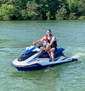 father and son jet skiing on Table Rock Lake