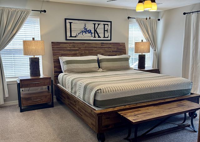 Primary king bedroom in Condo A-1