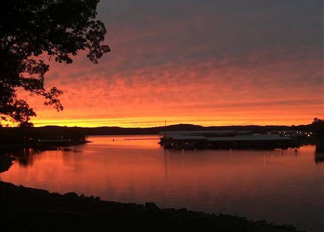 Colorful sunset over Table Rock Lake near Condo A-1
