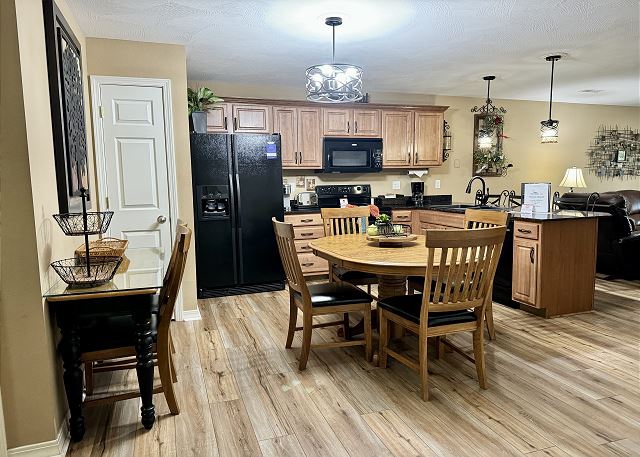 Dining space and full kitchen inside Condo A-3