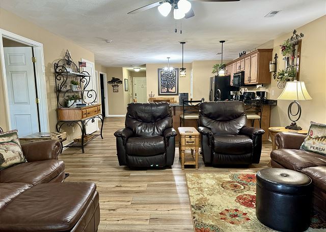 Open living area inside Condo A-3