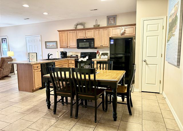 Dining space and full kitchen inside Condo A-4
