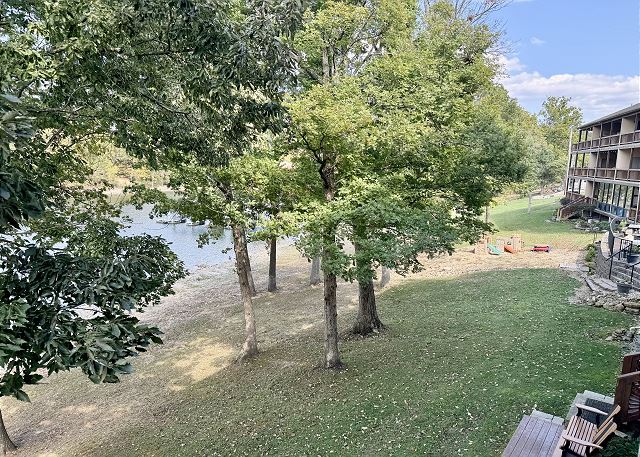 Table Rock Lake and dock viewed from Condo A-4
