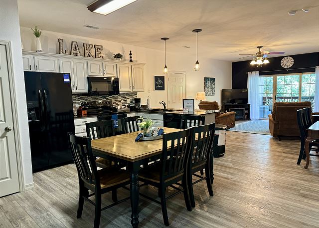 Open kitchen and dining area inside Condo A-5