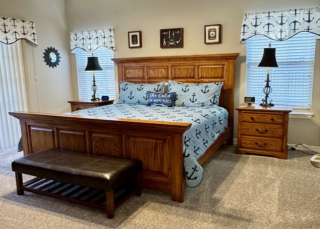 Primary king bedroom in Condo A-6