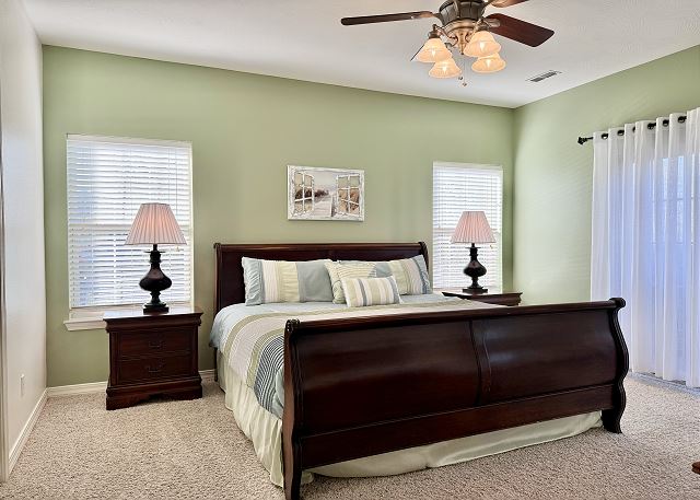 Primary king bedroom in Condo A-7
