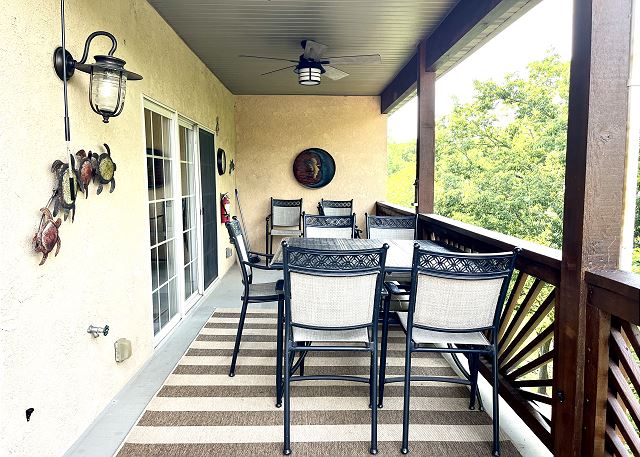 Private covered deck at Condo A-9