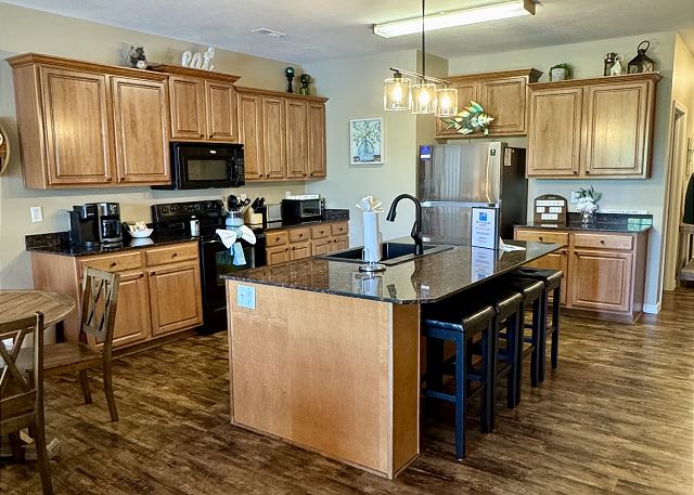 Granite kitchen and dining area