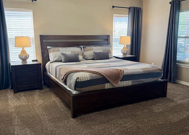 Primary king bedroom in Condo B-1