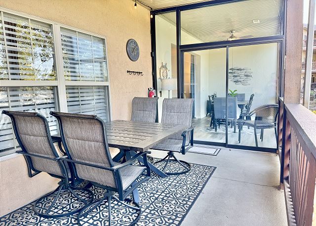 Enclosed patio seating