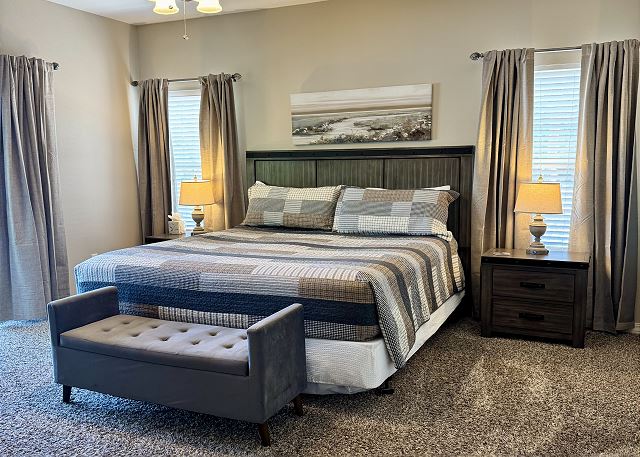Primary king bedroom in Condo B-3