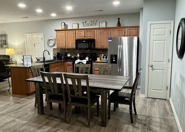 Dining area and full kitchen in Condo B-4