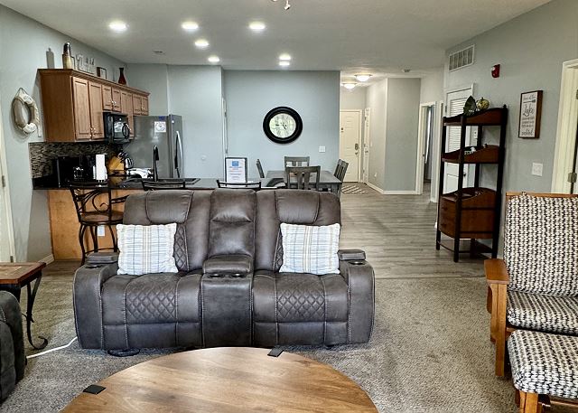 Open living room and kitchen