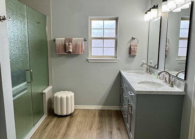 Primary bathroom in Condo B-4