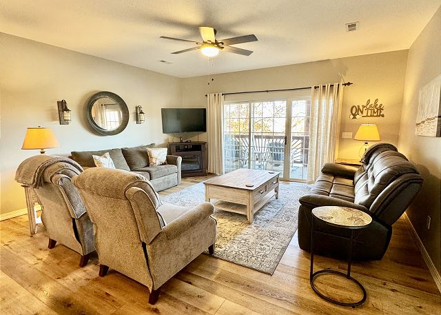 Living room opening to the covered deck