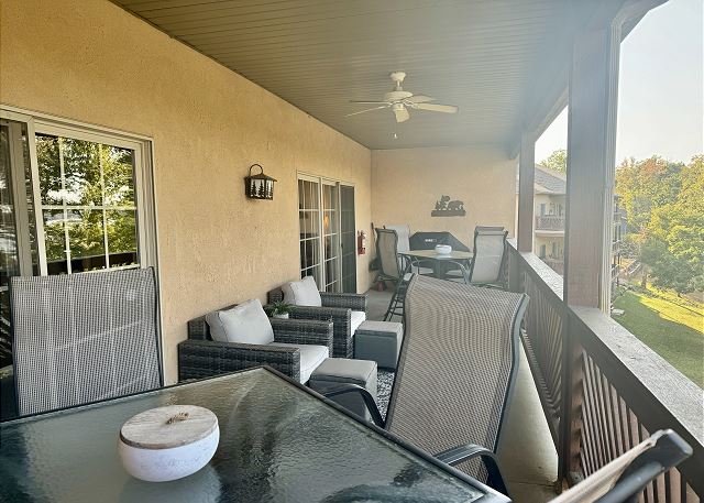 Private covered deck at Condo B-8
